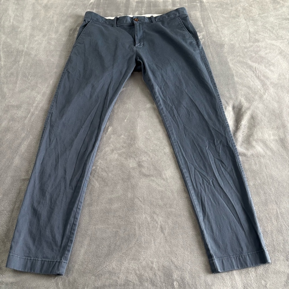 J. Crew‎ Flex Slim Fit Mens Chino Pants Blue Casual Trousers 36x32